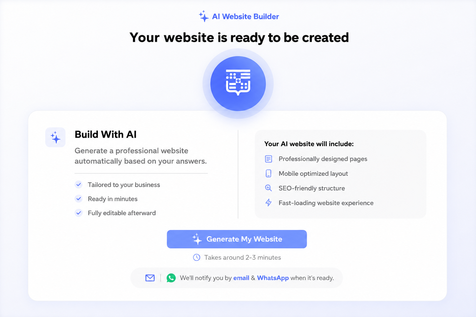 Generate your website